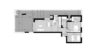 Apartment floor plan, 2 bedrooms in Lo Marabu Bungalows No. 3