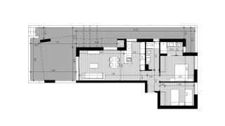 Планировка квартиры 2 спальни в ЖК Lo Marabu Bungalows № 5
